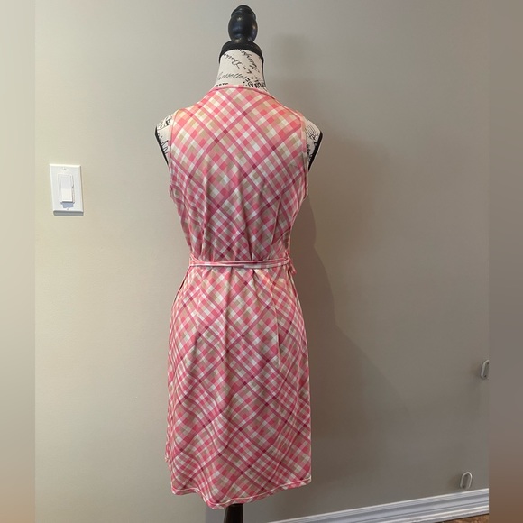 Tristan Pink Checkered Wrap Dress - Picture 4 of 10